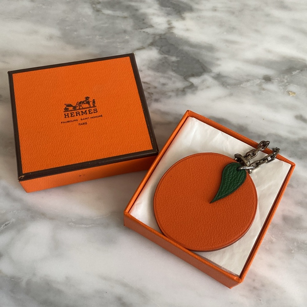 HERMES Fruit motif Leather Chain Charm/7S1103